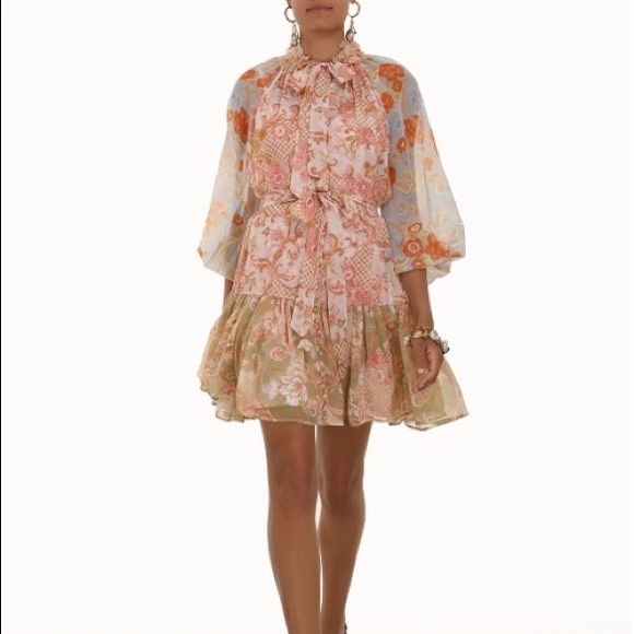 Zimmermann Dresses & Skirts - Zimmerman postcard lantern mixed swirl floral dress